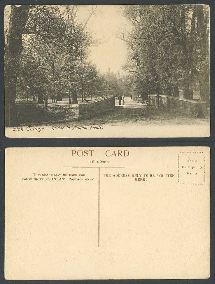 Eton College, Bridge in Playing Fields, Berkshire, Frith's Series Old Postcard