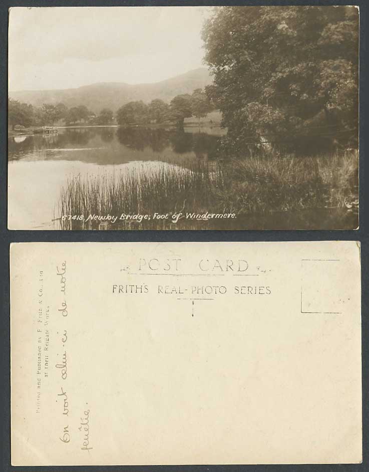 Newby Bridge, Foot of Windermere Lake District, Panorama Old Real Photo Postcard