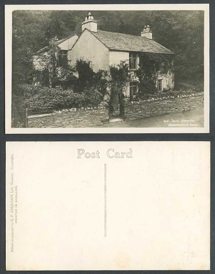 Grasmere Dove Cottage Wordsworth's Home Old Old Real Photo Postcard G.P. Abraham