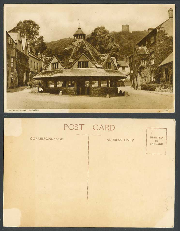 Dunster, The Yarn Market, Street Scene, Somerset Old Postcard No. 18500