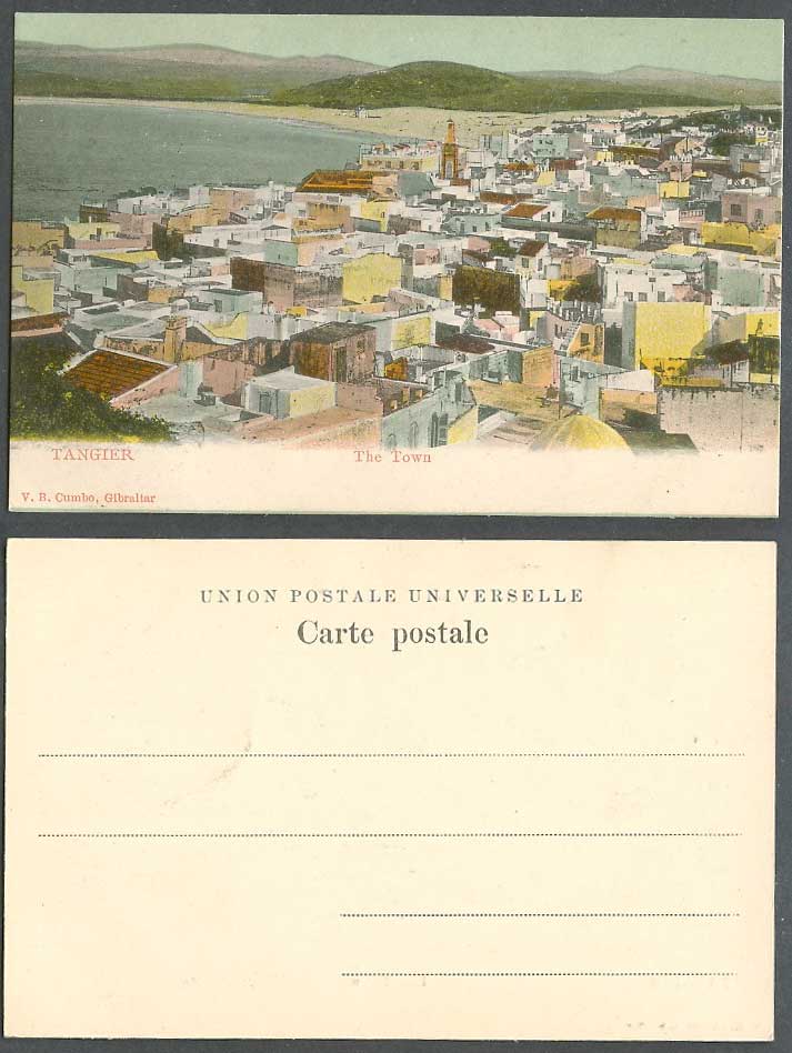 Morocco Old Colour Postcard Tanger Tangier The Town, Panorama General View Beach