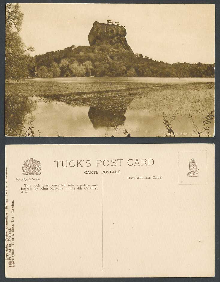 Ceylon Old Tuck's Postcard Sigiriya Rock & Tank, Palace Fortress by King Kasyapa
