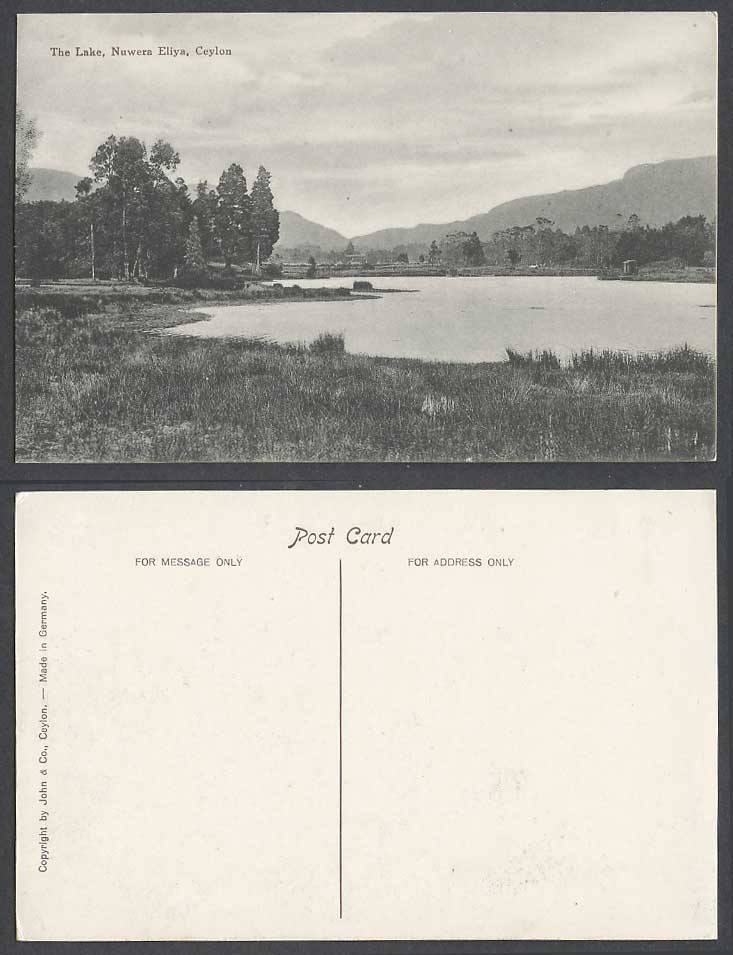 Ceylon Old Postcard The Lake Nuwera Eliya Panorama General View John &Co Colombo