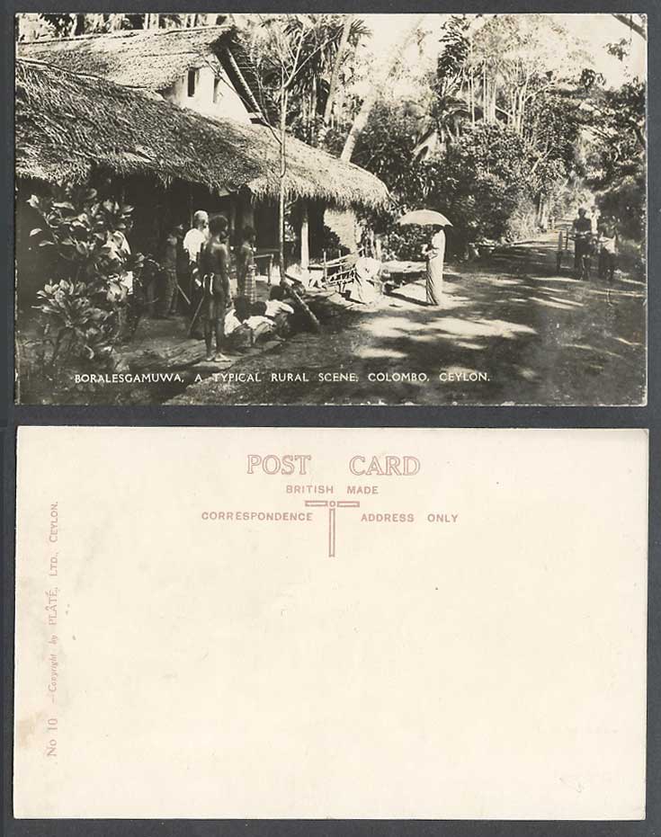 Ceylon Old Real Photo Postcard Boralesgamuwa A Rural Street Scene Colombo No. 10