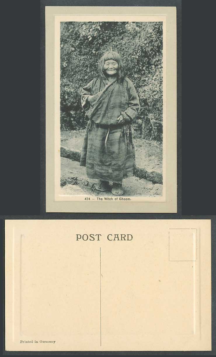 TIBET China Old Embossed Postcard The Witch of Ghoom, A Tibetan Woman Darjeeling