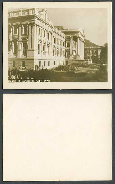 South Africa Old Snapshot Card, Cape Town, Houses of Parliament Garden, Gardens