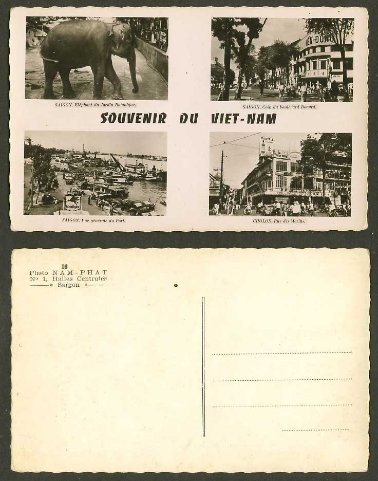 Saigon Old Postcard Elephant Boulevard Bonard Harbour Port Cholon Rue des Marins