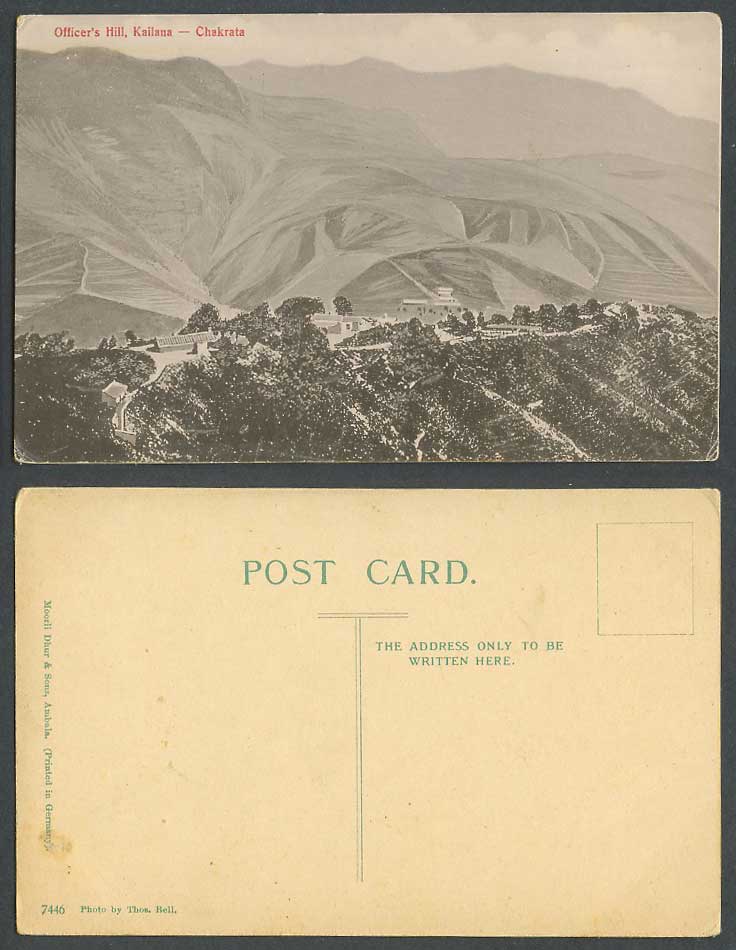 India Old Postcard Officer's Hill Kailana Chakrata, Panorama, Photo by Thos Bell
