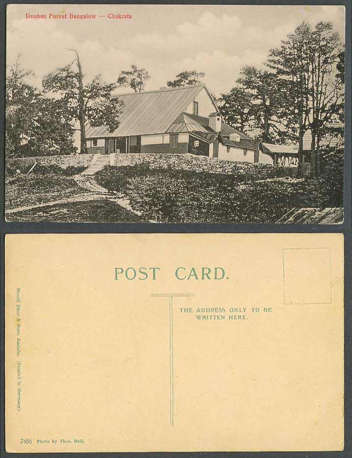 India Old Postcard Deoban Forest Bungalow Chakrata, Photo Thos Bell, Moorli 7456