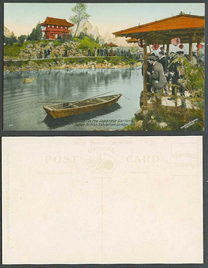 Japan-British Exhibition London 1910 Old Postcard In Japanese Gardens, Gate Boat
