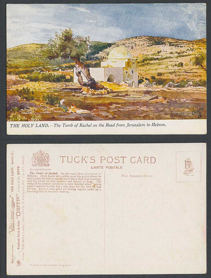 Holy Land J Fulleylove Old Tuck's Postcard Tomb of Rachel Rd Jerusalem to Hebron