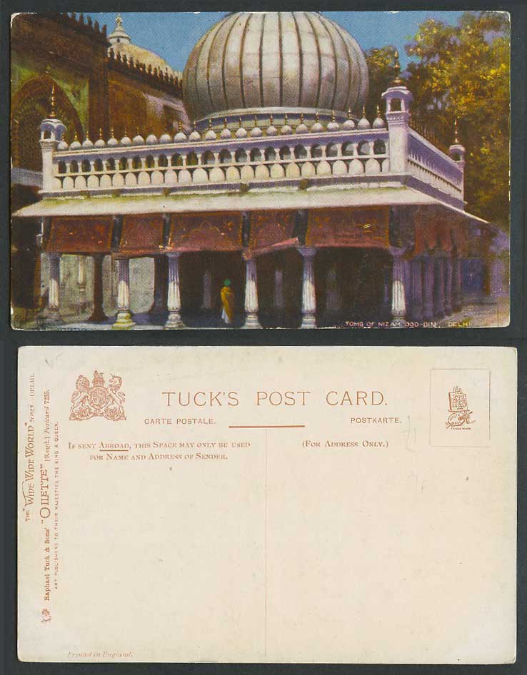 India Old Tuck's Postcard Tomb of Nizam Ood-Din, Delhi, The Founder of Thuggism