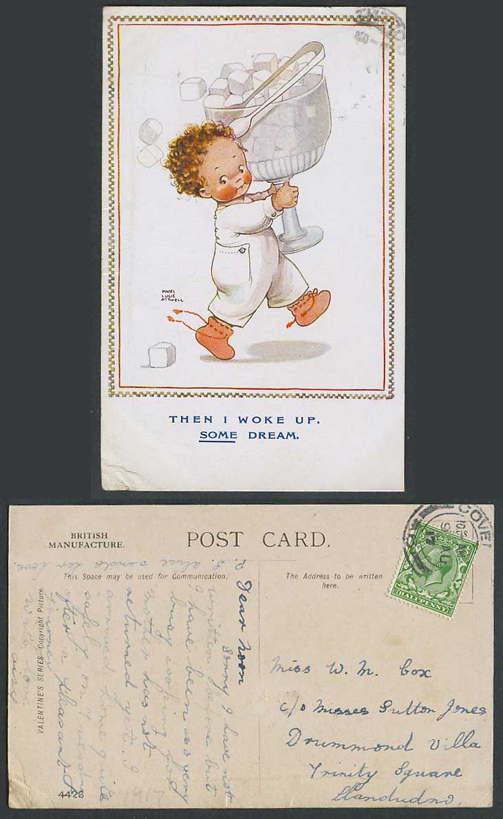 MABEL LUCIE ATTWELL 1917 Old Postcard Then I Work Up Some Dream Sugar Cubes 4423