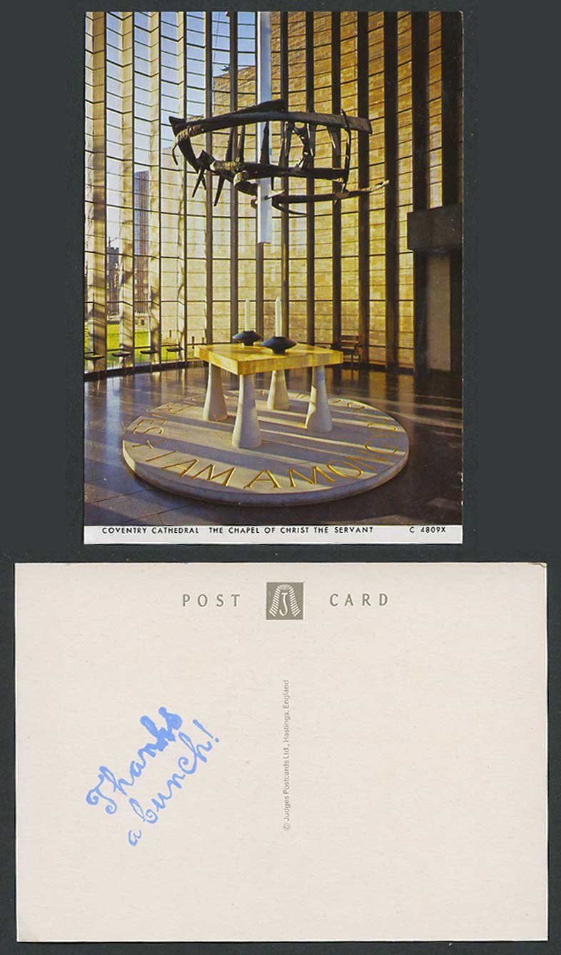 Coventry Cathedral The Chapel of Christ The Servant Warwickshire Colour Postcard