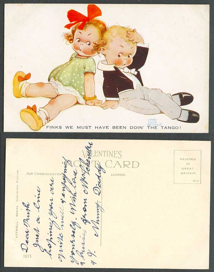 MABEL LUCIE ATTWELL Old Postcard Finks We Must Have Been Doing The Tango! N.1013