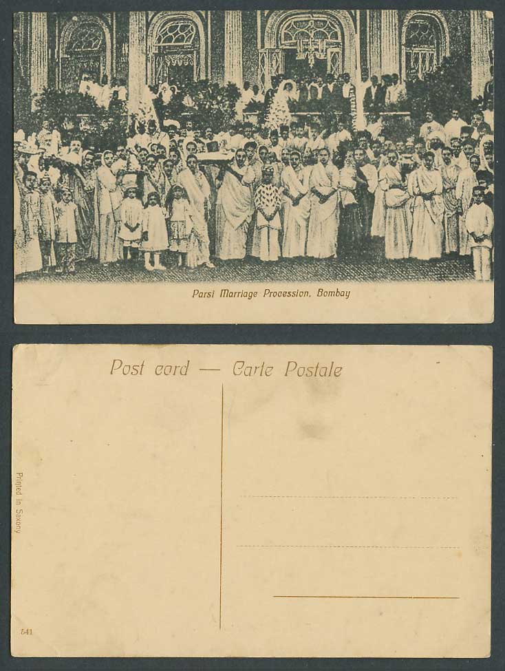 India Old Postcard Parsi Marriage Procession Bombay, Native Wedding Ceremony 541