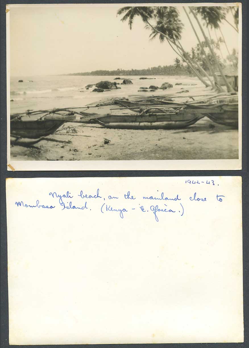 Kenya 1942 - 43 Old Real Photo, Nyali Beach on Mainland close to Mombasa Island