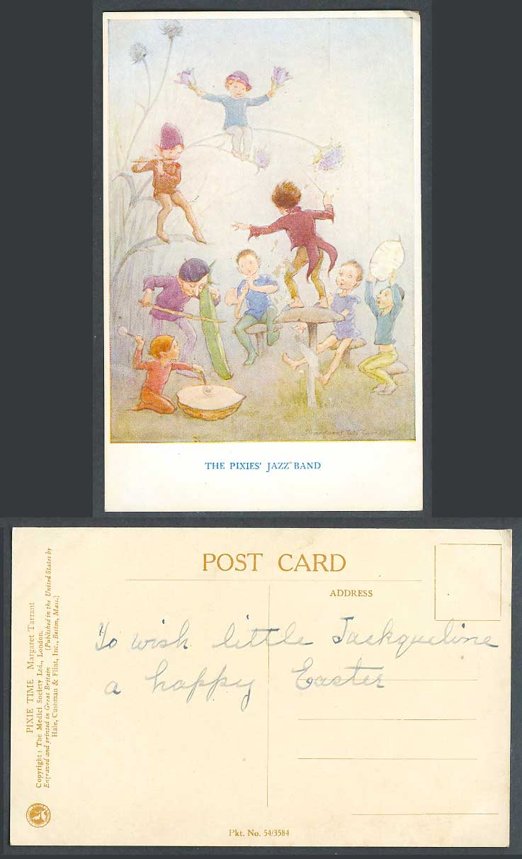 Margaret W. Tarrant Old Postcard The Pixies' Jazz Band Pixie Time, Music Concert