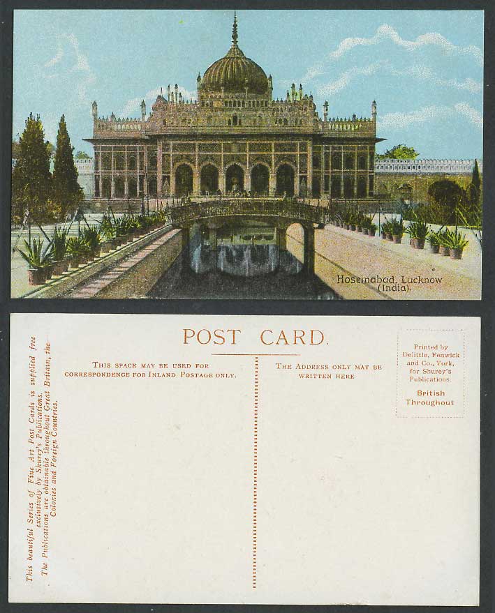 India Old Postcard Hoseinabad Imambara Lucknow Mohammed Ali Shah Bridge Shurey's