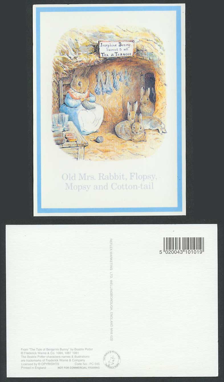 Old Mrs Rabbit Flopsy Mopsy CTail Tale of Benjamin Bunny Beatrix Potter Postcard