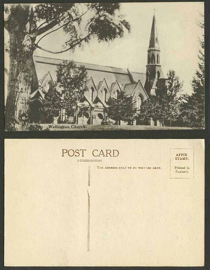 India Vintage Old Postcard Wellington Church Cathedral Tower Tree British Indian