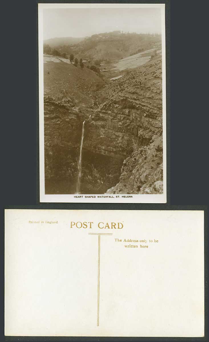 Saint St. Helena Old Real Photo Postcard Heart Shaped Waterfall Water Fall Hills