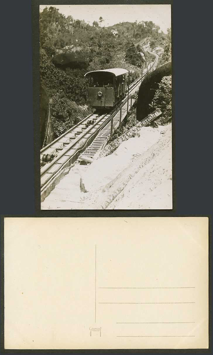 Penang Hill Railway, Train Old Real Photo Postcard Straits Settlements Malaya 檳城