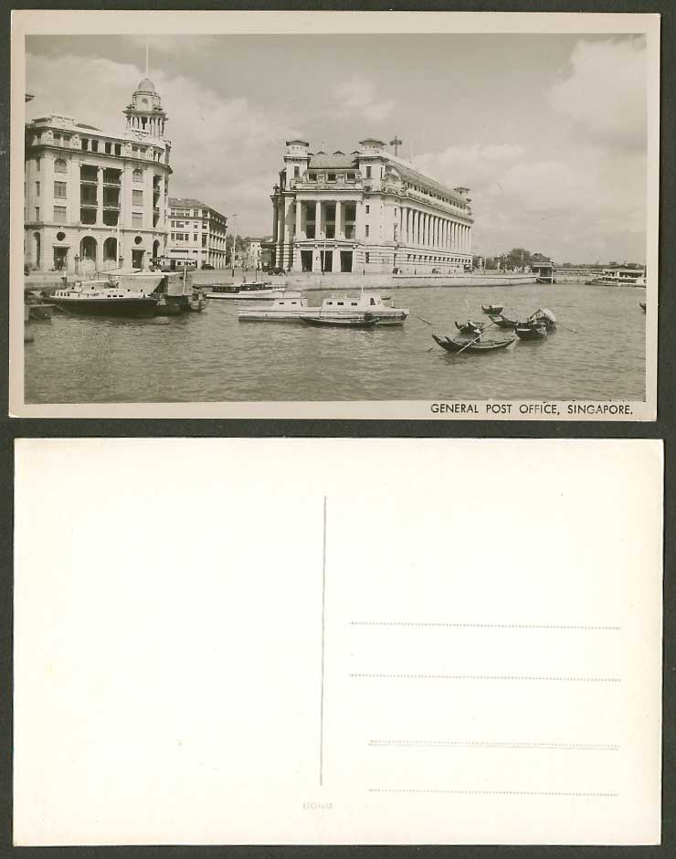 Singapore Old Real Photo Postcard General Post Office, Food Supplies Fitzpatrick
