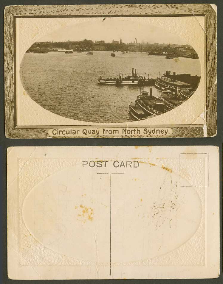 Australia Old Postcard Circular Quay from North Sydney N.S.W Ferries Ships Boats
