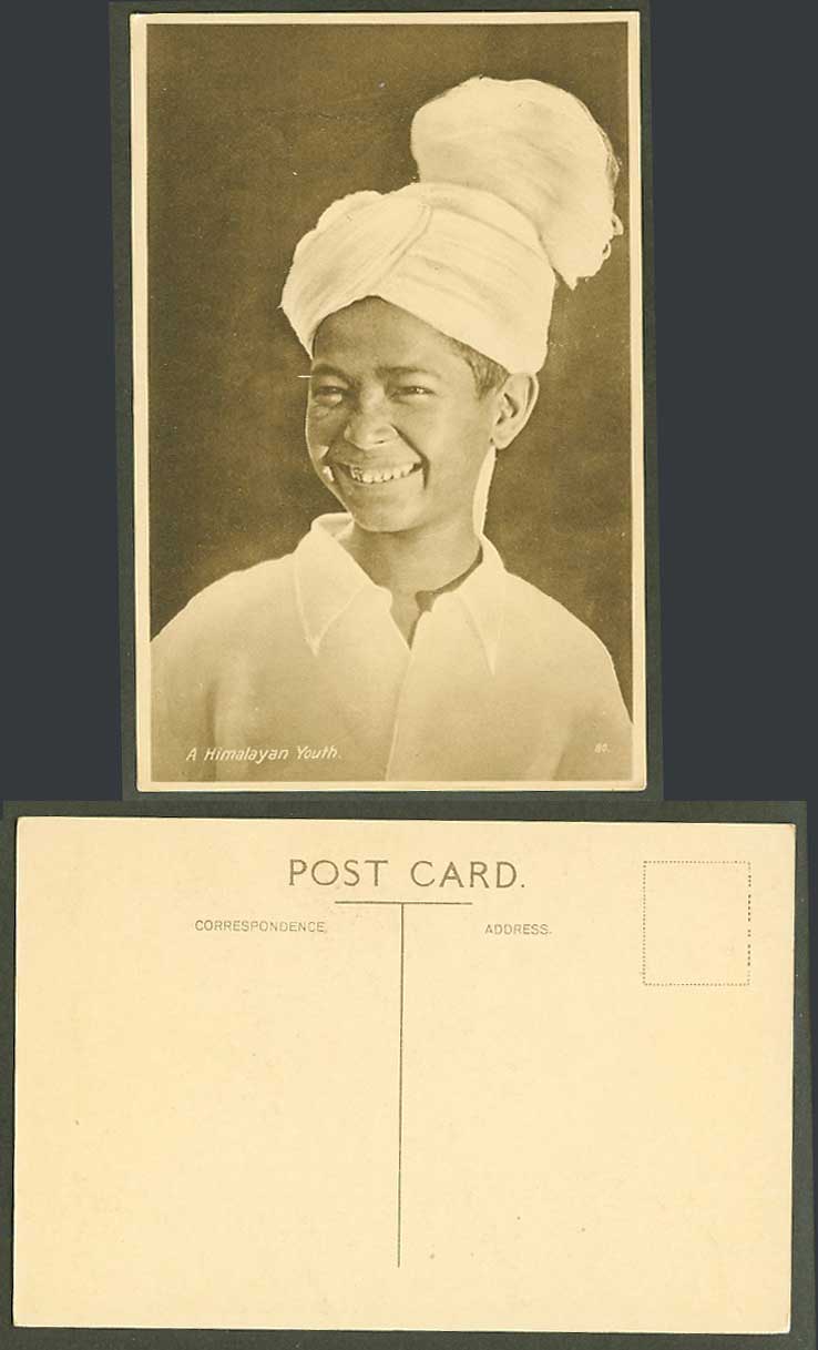 India Old Postcard A Himalayan Youth, Himalaya Native Boy Smiling Showing Teeth