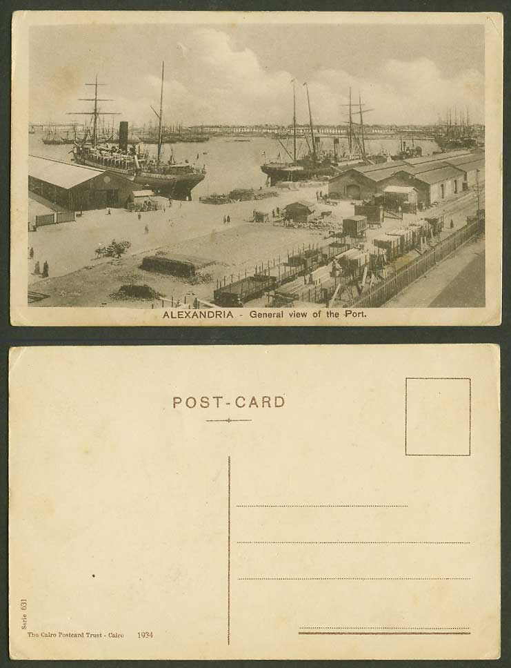 Egypt Old Postcard Alexandria General View of the Port Harbour Ships, Alexandrie