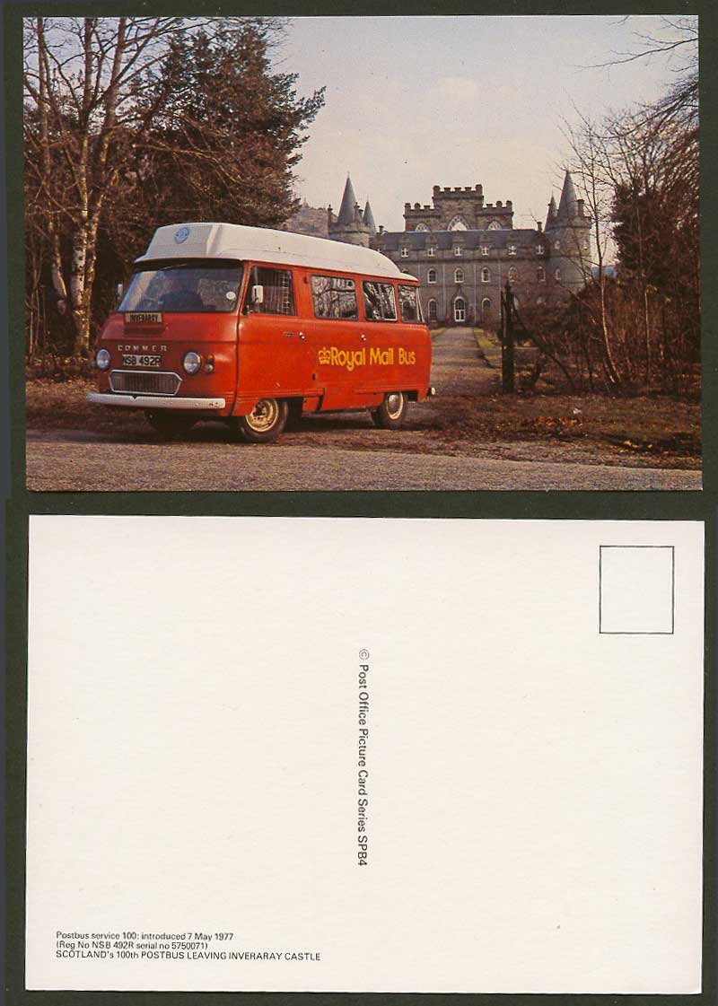 Inveraray Castle Royal Mail Bus Postbus Service 100 introduced May 1977 Postcard