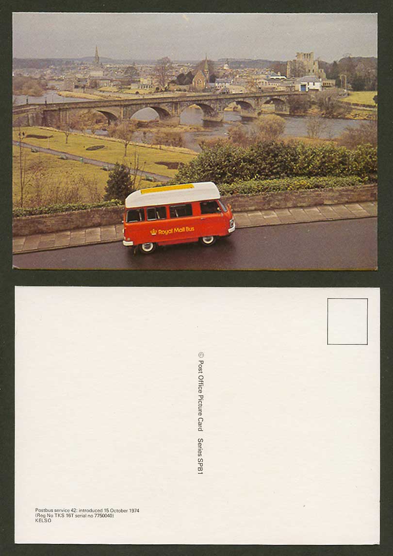KELSO, Bridge River, Royal Mail Bus Postbus Service 42, introduced 1974 Postcard