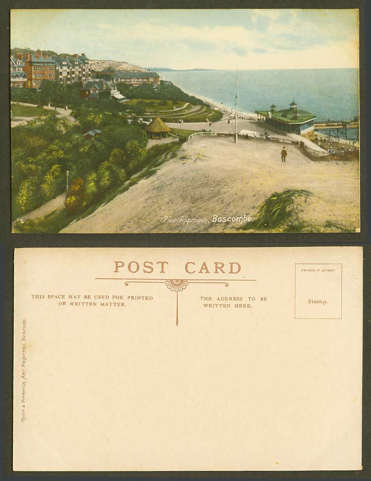 Boscombe Dorset Old Colour Postcard Pier Approach, Bandstand, Seaside Panorama
