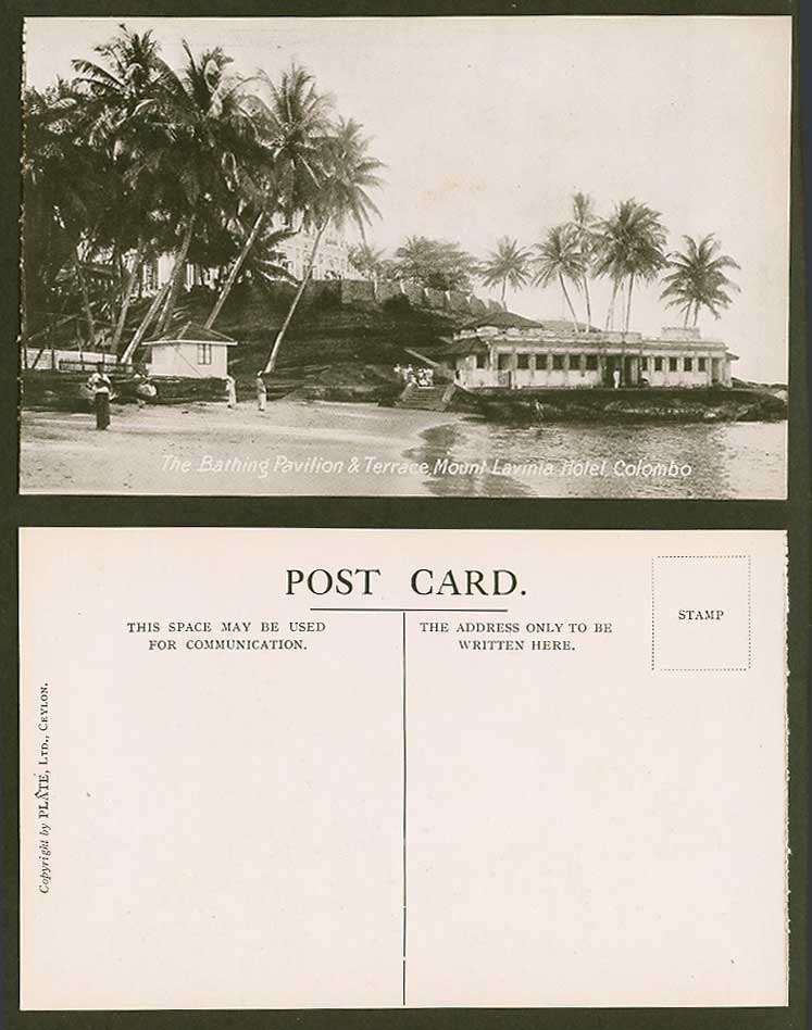 Ceylon Old Postcard Bathing Pavilion & Terrace Mount Lavinia Hotel Colombo Steps