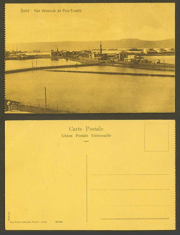 Egypt Old Postcard Suez General View of Vue Generale de Port Tewfik Panorama 206