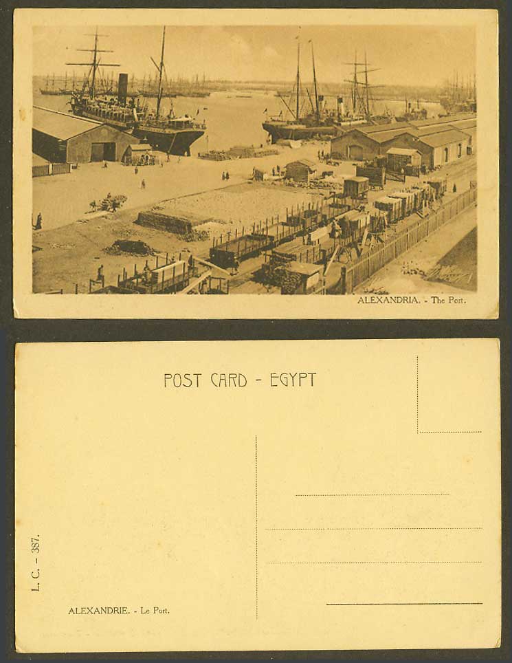 Egypt Old Postcard Alexandria The Port Harbour, Steam Ships Steamers, Alexandrie