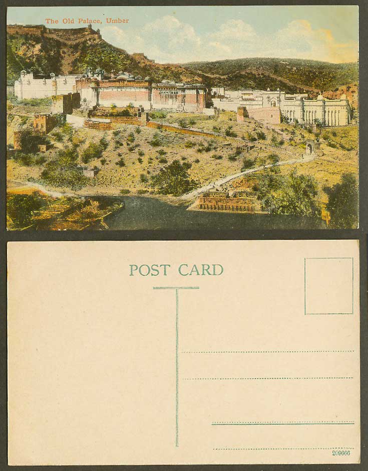 India Vintage Colour Postcard The Old Palace, Umber Amber, General View Panorama