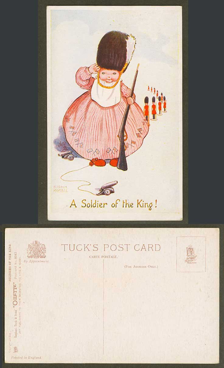 Leigh Kidman Artist Signed Old Postcard A Soldier of The King! Toy Soldiers Guns