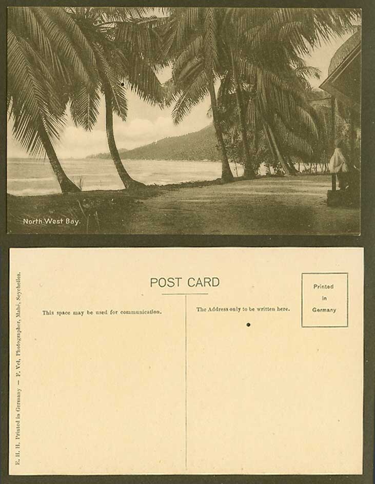 Seychelles Old Postcard North West Bay, Palm Trees Street Scene Seaside Panorama