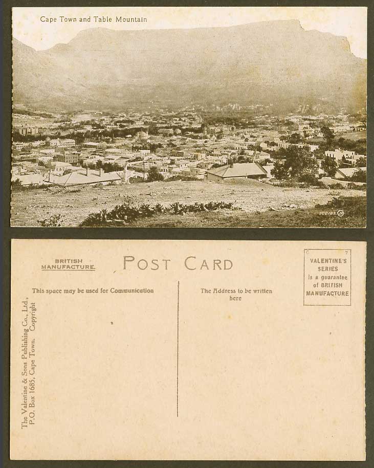 South Africa Old Postcard Cape Town and Table Mountain - Panorama General View