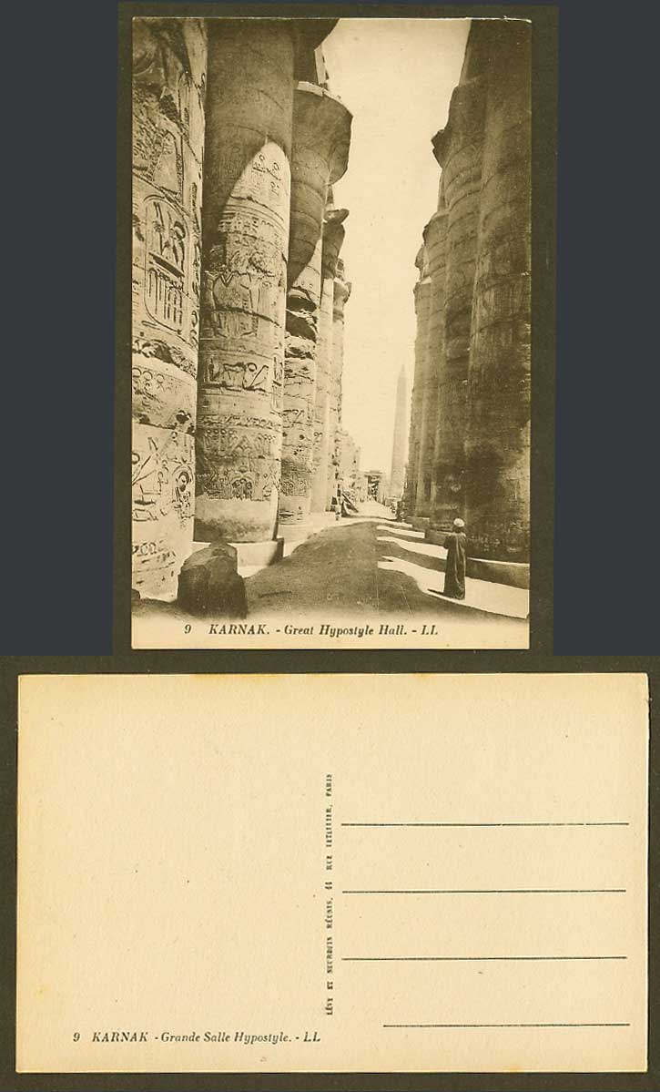 Egypt Old Postcard Karnak Great Hypostyle Hall Grande Salle Hypostyle Obelisk 9.