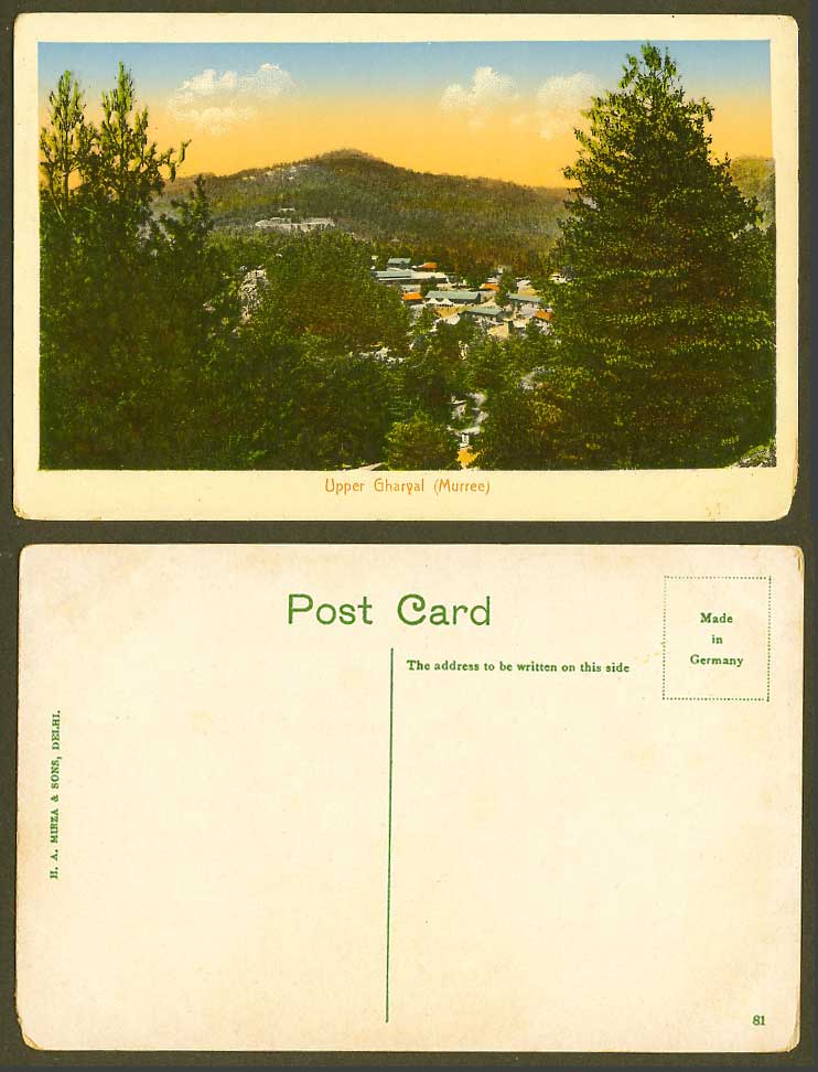 Pakistan Old Colour Postcard Upper Gharyal Murree Hills, Sunset, Panorama, India