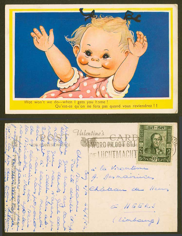 MABEL LUCIE ATTWELL 1952 Old Postcard Wot Won't We Do, When I Gets You Home! 810
