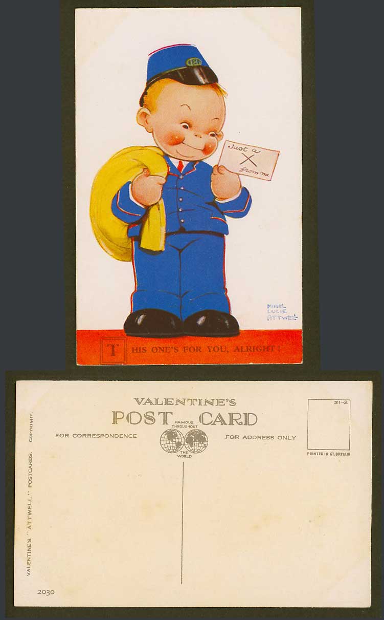 MABEL LUCIE ATTWELL Old Postcard Postman Letter This One's For You Alright! 2030