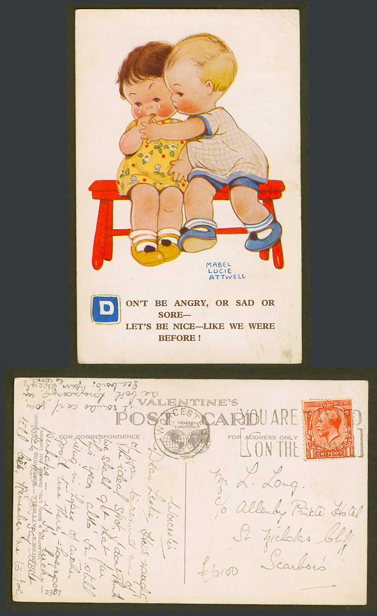 MABEL LUCIE ATTWELL 1933 Old Postcard Don't Be Angry Be Nice Like Before No.2307