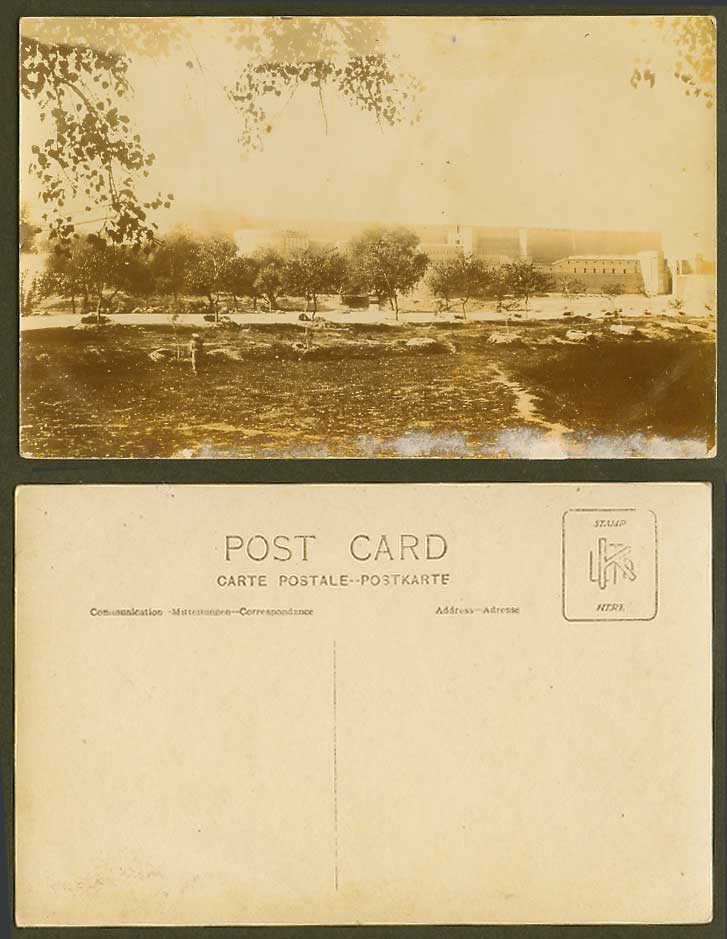 Pakistan British India Old Real Photo Postcard Peshawar Fort, Fortress and Trees