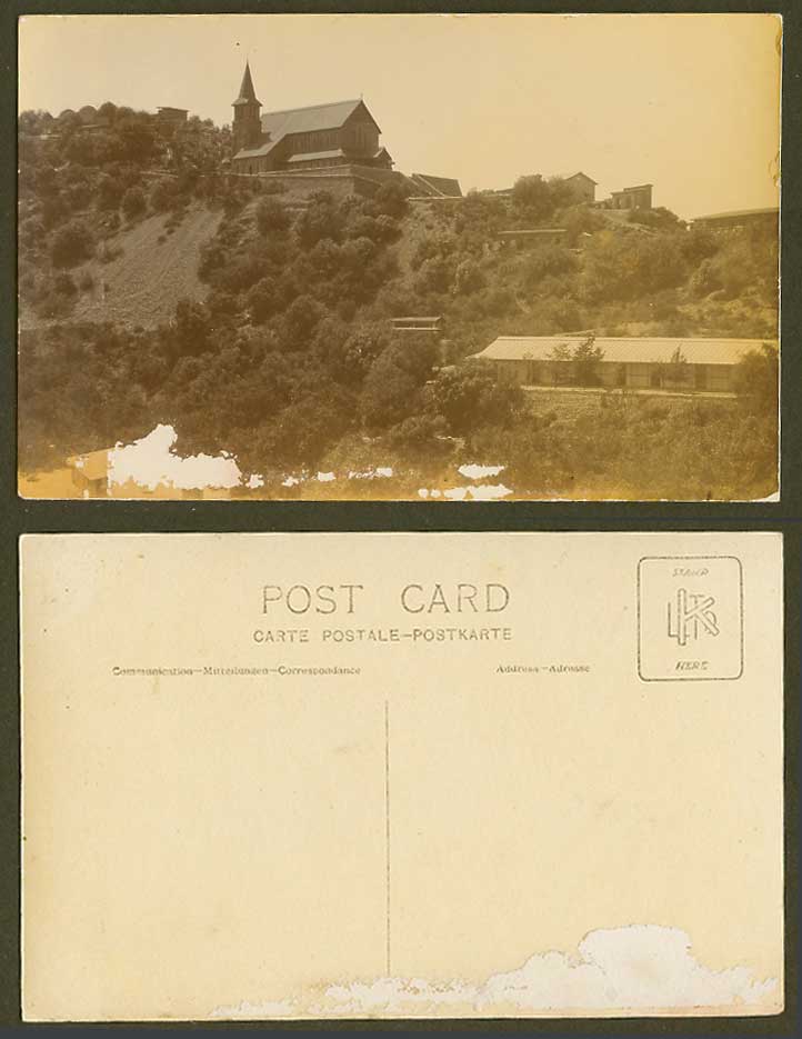 Pakistan British India Old Real Photo Postcard Church Cathedral on Hill Mountain