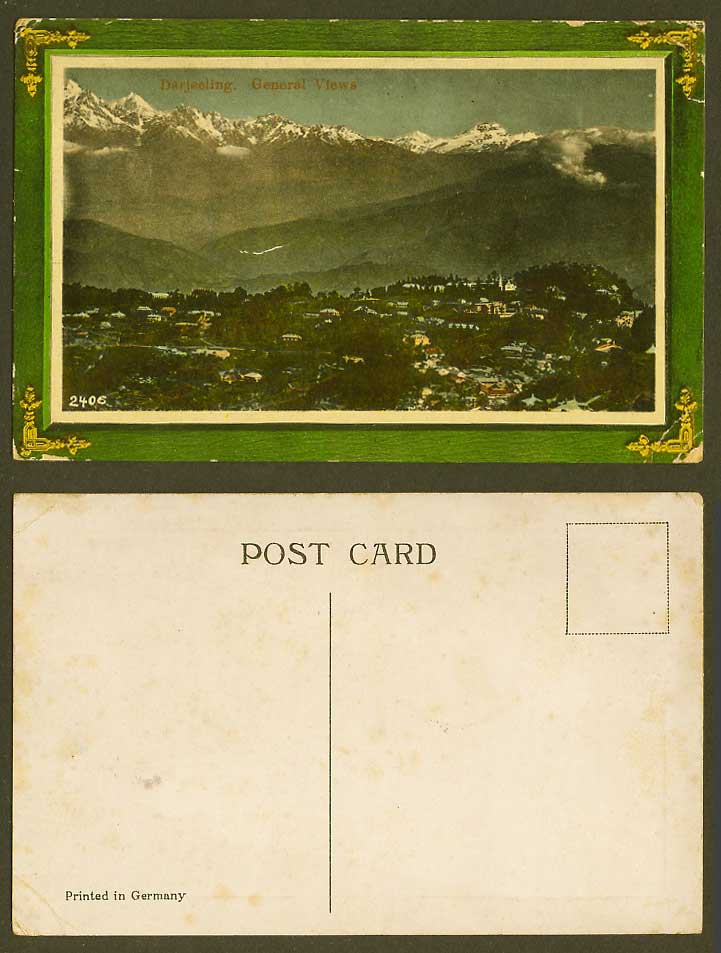 India Old Colour Postcard General Views Darjeeling Snows Hills Mountain Panorama