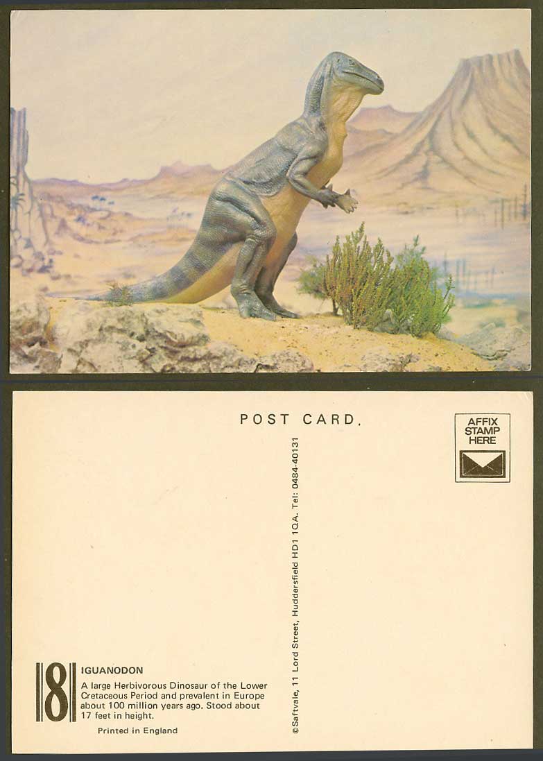 Herbivorous Dinosaur Iguanodon Lower Cretaceous Period Europe Art Drawn Postcard